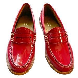 G.H. Bass & Co. Weejuns Red Patent Leather Penny Loafers Womens Size 7M